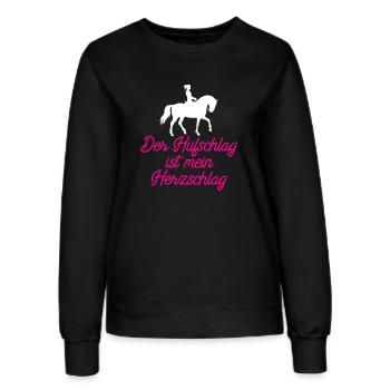 Hufschlag ist mein Herzschlag - Pferde Shirt - Frauen Sweatshirt - Schwarz - Vorne - AI Model Female 172 light (172cm)