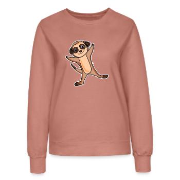 Erdmännchen Sticker - Frauen Sweatshirt - Altrosa - Vorne - AI Model Female 172 dark (172cm)