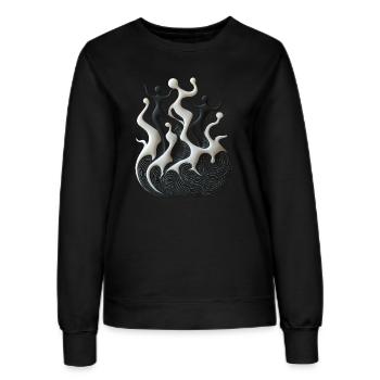 Abstract Black White Dance Party - Women’s Sweatshirt - black - Front - AI Model Female 172 light (172cm)