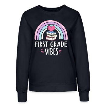 Erste Klasse Stimmung - Frauen Sweatshirt - Navy - Vorne - AI Model Female 172 light (172cm)