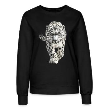 Schneeleopard - Frauen Sweatshirt - Schwarz - Vorne - AI Model Female 172 light (172cm)