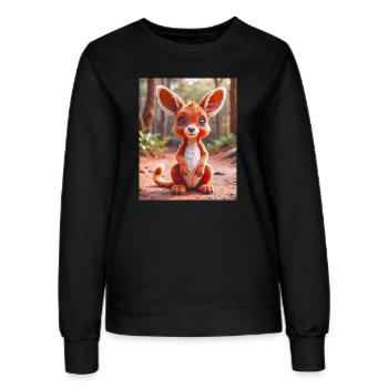 süßes australisches Tier Down Underred Känguru - Frauen Sweatshirt - Schwarz - Vorne - AI Model Female 172 light (172cm)