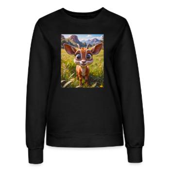 animaux africains super mignons – Antilope - Sweat Femme - noir - Devant - AI Model Female 172 light (172cm)