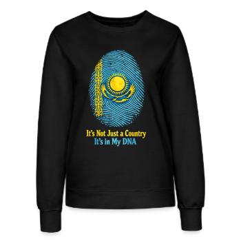 Empreinte génétique Kazakhstan - Drapeau Proud Roots - Sweat Femme - noir - Devant - AI Model Female 172 light (172cm)