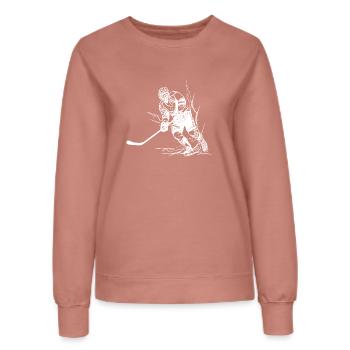 Cooler Eishockey Spieler Fan Motiv - Frauen Sweatshirt - Altrosa - Vorne - AI Model Female 172 dark (172cm)