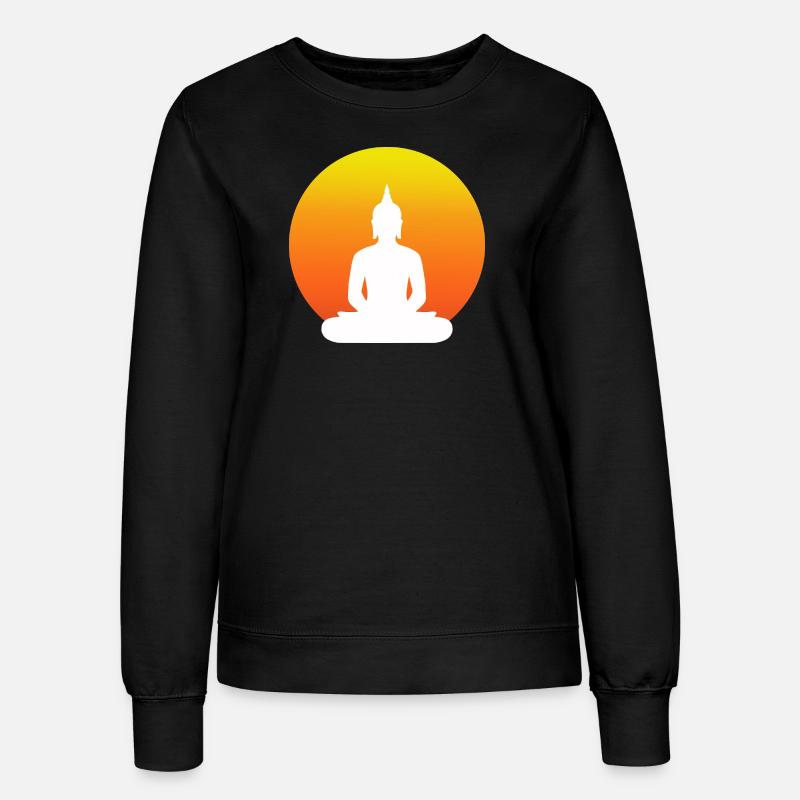 Buddha im Schneidersitz - Frauen Sweatshirt - Schwarz