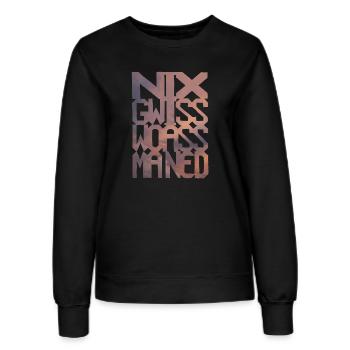 nixgwisswoassmaned-wolken - Frauen Sweatshirt - Schwarz - Vorne - AI Model Female 172 light (172cm)