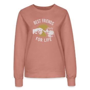 Amitié pour la vie avec les hamsters - Sweat Femme - rose poudré - Devant - AI Model Female 172 dark (172cm)