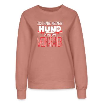 WEIMARANER - kein Hund - Frauen Sweatshirt - Altrosa - Vorne - AI Model Female 172 dark (172cm)