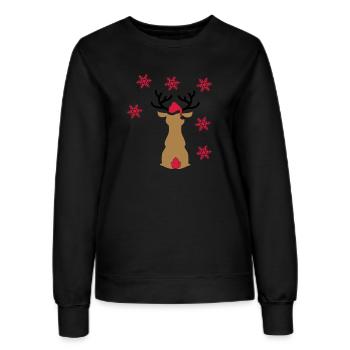 elch - Frauen Sweatshirt - Schwarz - Vorne - AI Model Female 172 light (172cm)
