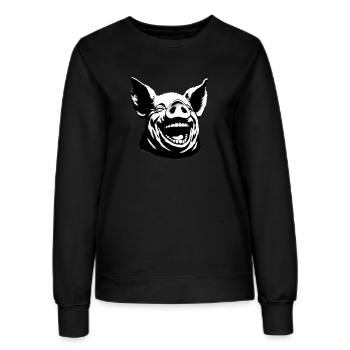 Lachendes Schwein - Frauen Sweatshirt - Schwarz - Vorne - AI Model Female 172 light (172cm)