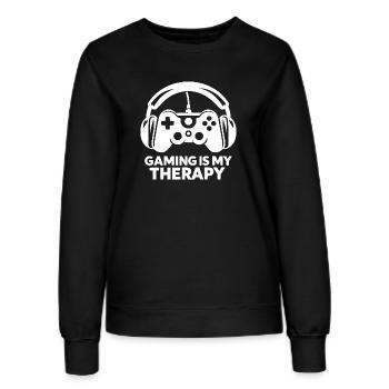 Gaming ist meine Therapie - Frauen Sweatshirt - Schwarz - Vorne - AI Model Female 172 light (172cm)