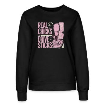 Powerfrauen lieben Gangschaltung - Frauen Sweatshirt - Schwarz - Vorne - AI Model Female 172 light (172cm)