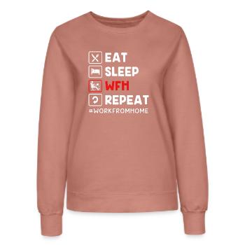 Remote Homeoffice - Frauen Sweatshirt - Altrosa - Vorne - AI Model Female 172 dark (172cm)