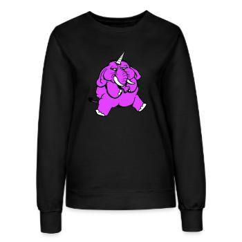 Unicorn, elephant, bad-tempered, angry, sad - Women’s Sweatshirt - black - Front - AI Model Female 172 light (172cm)