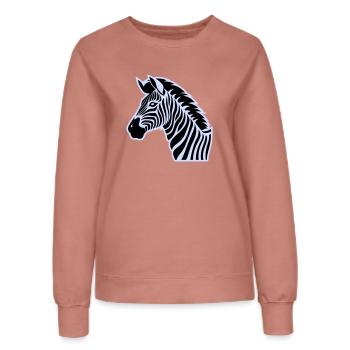 zebra - Frauen Sweatshirt - Altrosa - Vorne - AI Model Female 172 dark (172cm)