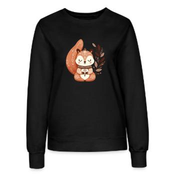 Ecureuil Zen - Sweat Femme - noir - Devant - AI Model Female 172 light (172cm)
