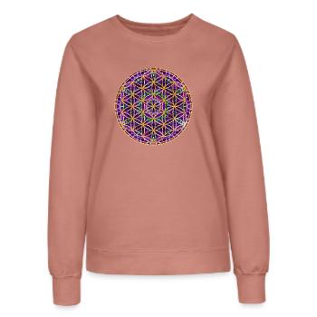 Fleur de la vie - Mandala - Sweat Femme - rose poudré - Devant - AI Model Female 172 dark (172cm)