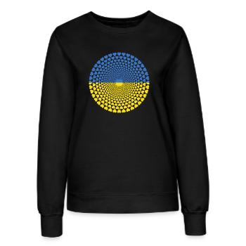 L'Ukraine L'Ukraine Україна L'amour Mandala de coeur - Sweat Femme - noir - Devant - AI Model Female 172 light (172cm)