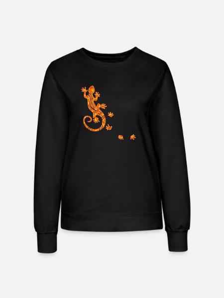 Running Gecko Fire - Frauen Sweatshirt - Schwarz