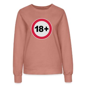 18+ / 18 / 18. / Achtzehn / Geburtstag / 3c - Frauen Sweatshirt - Altrosa - Vorne - AI Model Female 172 dark (172cm)
