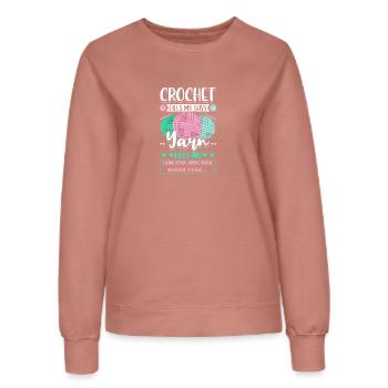 Crochet de la laine Tricot - Sweat Femme - rose poudré - Devant - AI Model Female 172 dark (172cm)