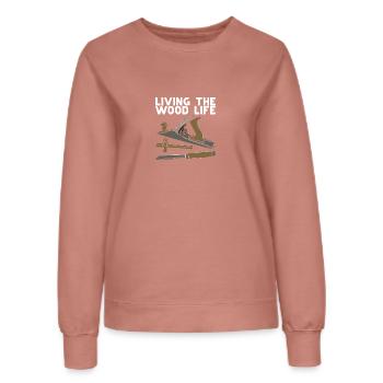 Holzarbeiter Holzverarbeitung - Frauen Sweatshirt - Altrosa - Vorne - AI Model Female 172 dark (172cm)