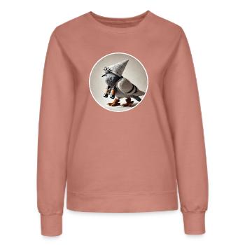Taube mit Fernglas - Frauen Sweatshirt - Altrosa - Vorne - AI Model Female 172 dark (172cm)
