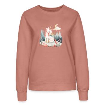 A cute fairy-tale unicorn - Women’s Sweatshirt - dusky rose - Front - AI Model Female 172 dark (172cm)