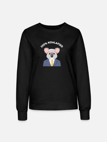 100% koalafied - Koala in business suit - Women’s Sweatshirt - black