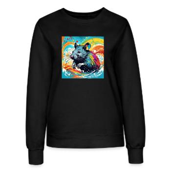 RAT color - Frauen Sweatshirt - Schwarz - Vorne - AI Model Female 172 light (172cm)