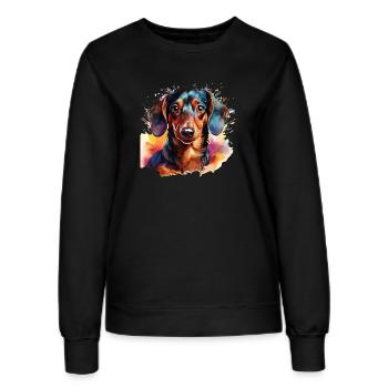 Dackel - Frauen Sweatshirt - Schwarz - Vorne - AI Model Female 172 light (172cm)