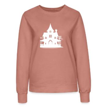Old abandoned Halloween haunted house - Women’s Sweatshirt - dusky rose - Front - AI Model Female 172 dark (172cm)