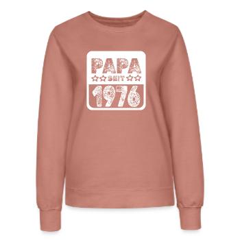 1976 - Women’s Sweatshirt - dusky rose - Front - AI Model Female 172 dark (172cm)