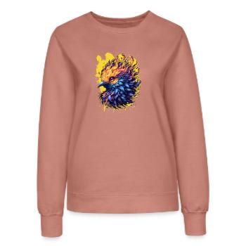 Oiseau Phénix ardent Art - Sweat Femme - rose poudré - Devant - AI Model Female 172 dark (172cm)