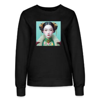 Fille papillon - Sweat Femme - noir - Devant - AI Model Female 172 light (172cm)