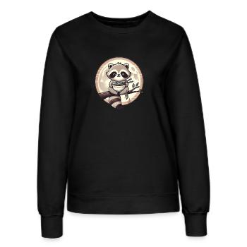 Waschbär Ramen Mondschein Genuss - Frauen Sweatshirt - Schwarz - Vorne - AI Model Female 172 light (172cm)