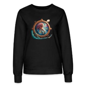 Poisson signe astrologique - Sweat Femme - noir - Devant - AI Model Female 172 light (172cm)