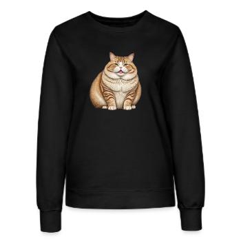 Dicke Katze - Frauen Sweatshirt - Schwarz - Vorne - AI Model Female 172 light (172cm)