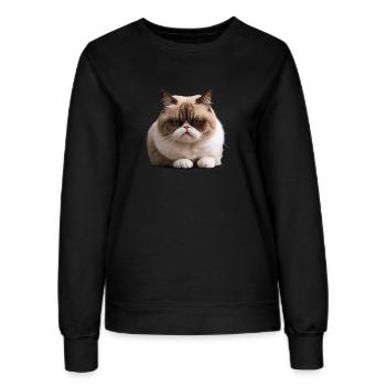 Chat du lundi, Chat , Lundi - Sweat Femme - noir - Devant - AI Model Female 172 light (172cm)