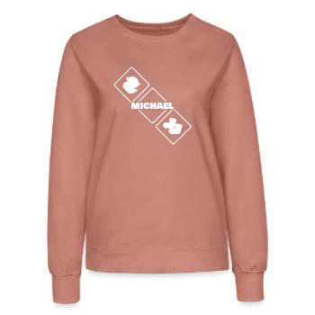 Michel - Sweat Femme - rose poudré - Devant - AI Model Female 172 dark (172cm)