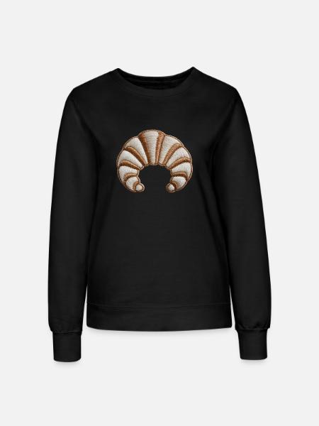 Gestickte Sichel - Frauen Sweatshirt - Schwarz