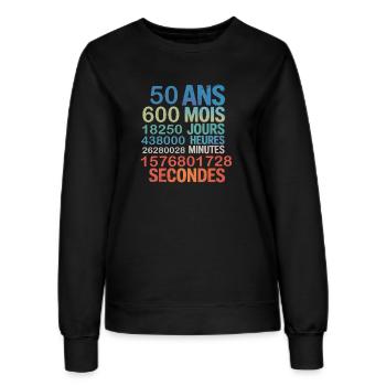 50 Ans – 600 Mois, 18250 Jours, 1,5 Milliard - Frauen Sweatshirt - Schwarz - Vorne - AI Model Female 172 light (172cm)