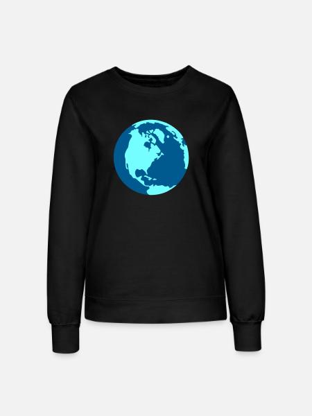 Weltkugel - Frauen Sweatshirt - Schwarz