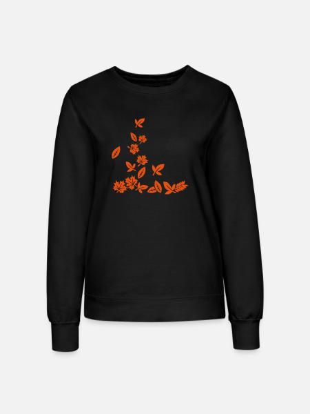 Blätter - Frauen Sweatshirt - Schwarz