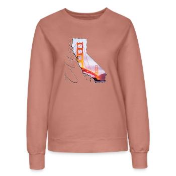 Golden Gate Bridge en Californie Carte CA - Sweat Femme - rose poudré - Devant - AI Model Female 172 dark (172cm)