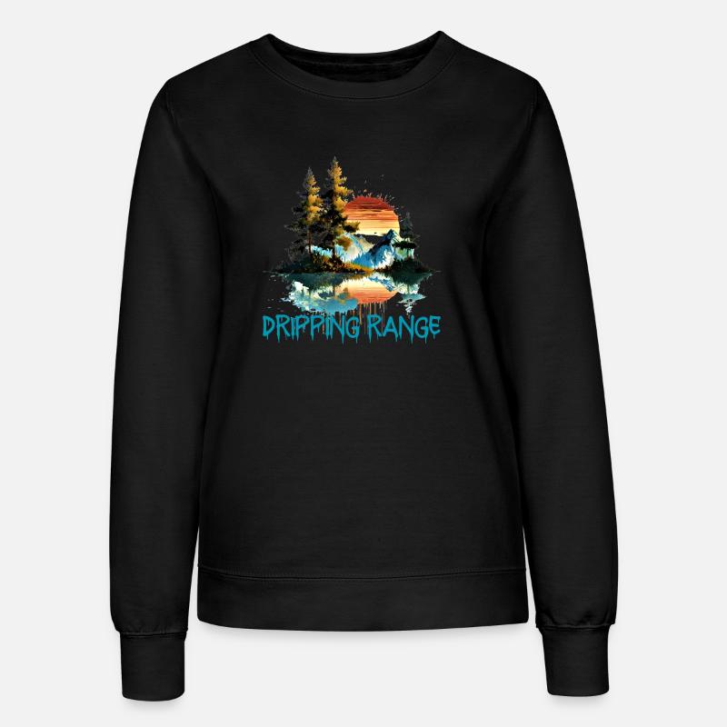 DRIPPING RANGE Dripping Horizon Mountain Tee - Women’s Sweatshirt - black