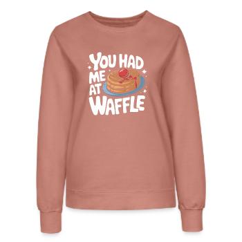 Waffeln Frühstück Süßigkeiten - Frauen Sweatshirt - Altrosa - Vorne - AI Model Female 172 dark (172cm)