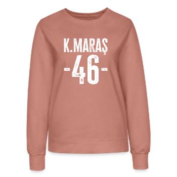 Kahramanmaraş 46 – Histoire de la Turquie - Sweat Femme - rose poudré - Devant - AI Model Female 172 dark (172cm)