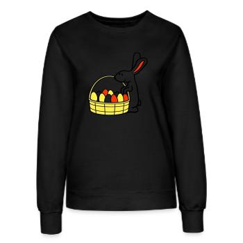 Hase Korb Ostereier suchen Osterhase bunte Eier - Frauen Sweatshirt - Schwarz - Vorne - AI Model Female 172 light (172cm)
